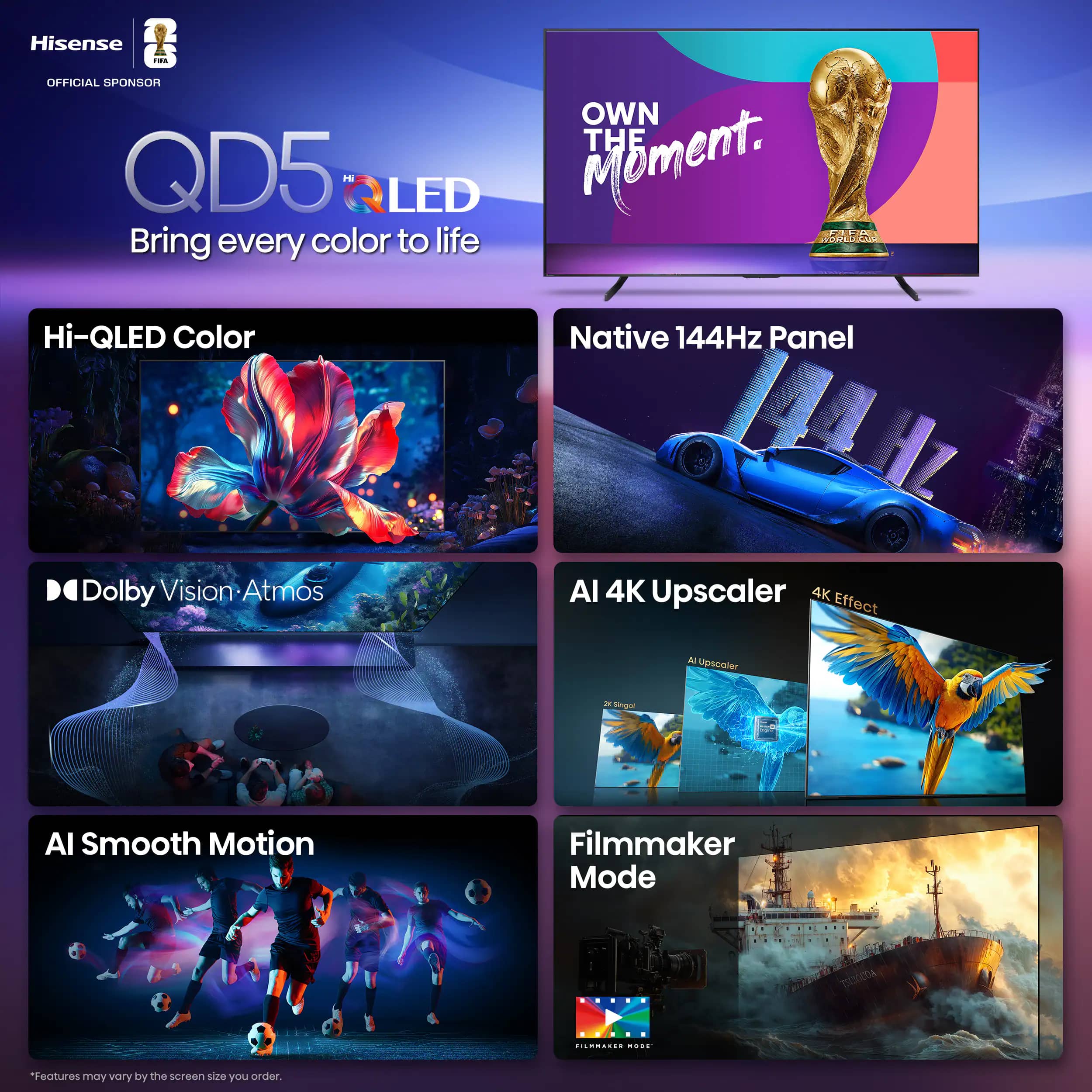 Hisense 98QD5QG TVs Black New