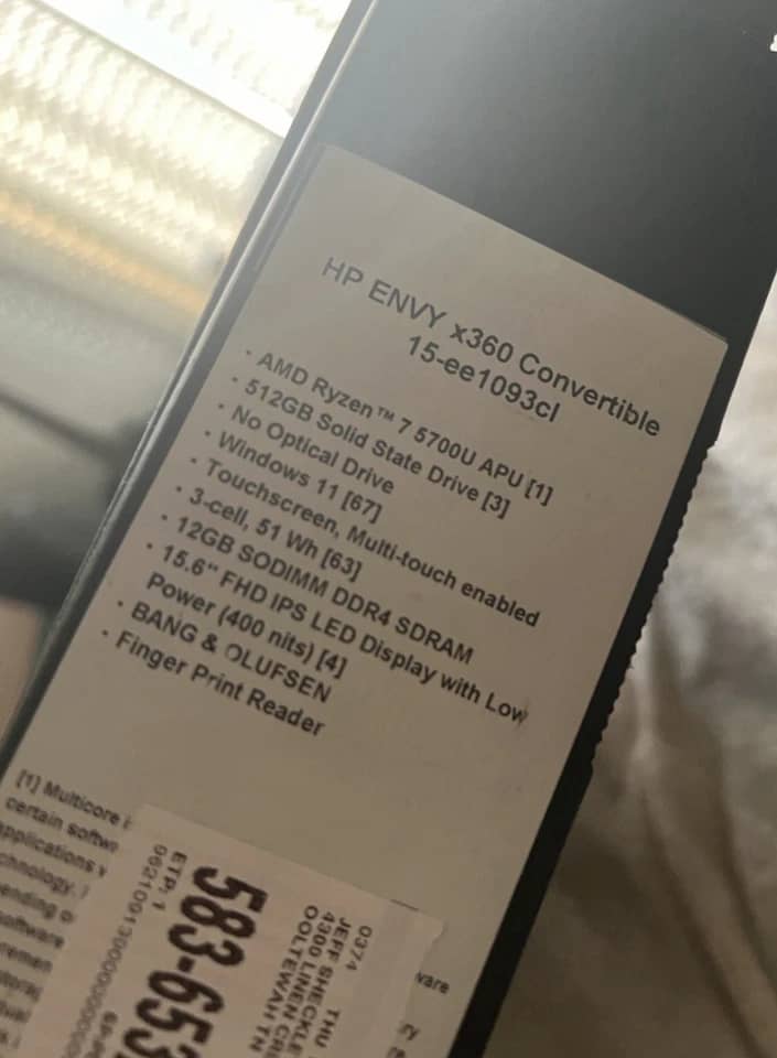 HP Envy x360 15 Computers 512GB 12GB Used - Good