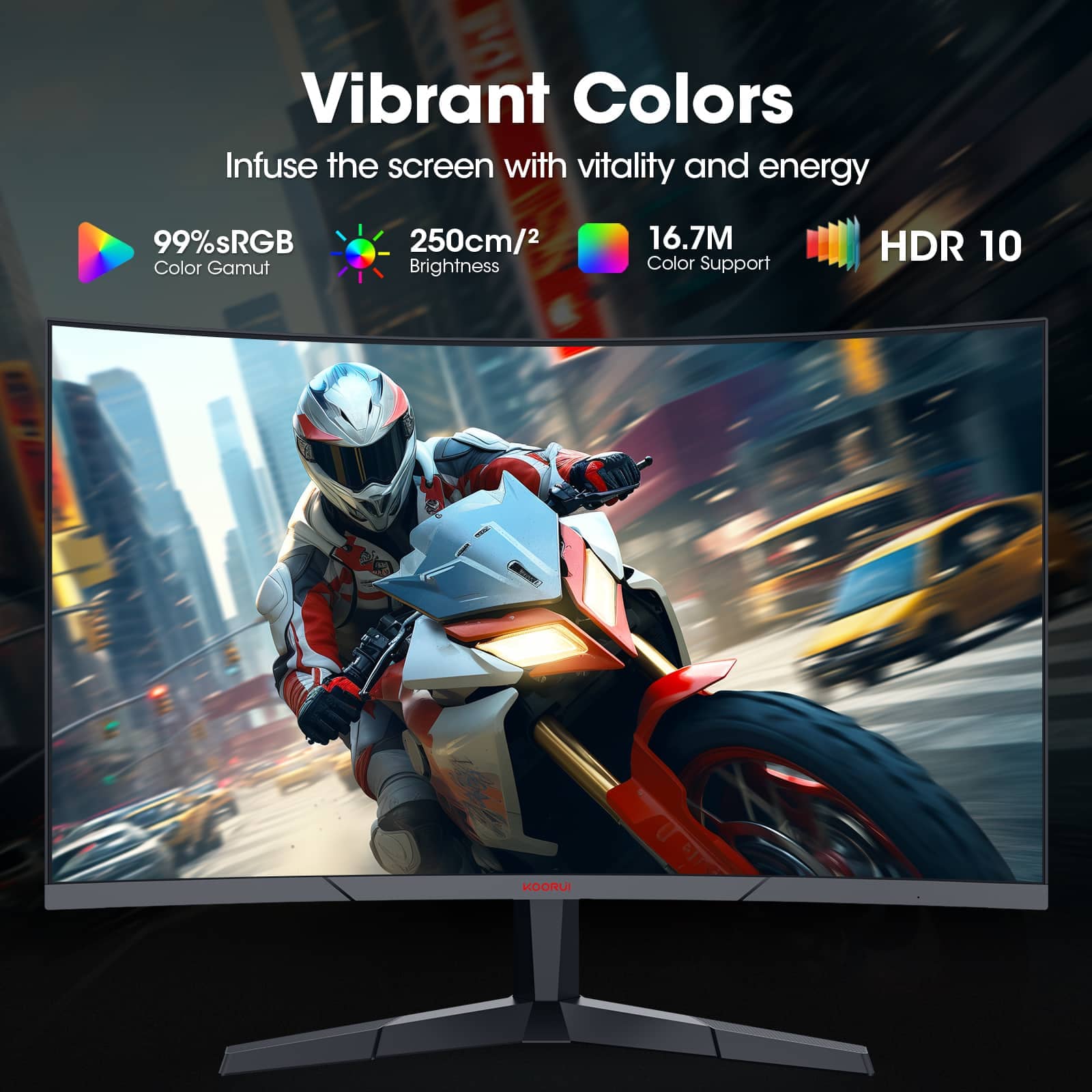 KOORUI 27E6CA Monitors Black New