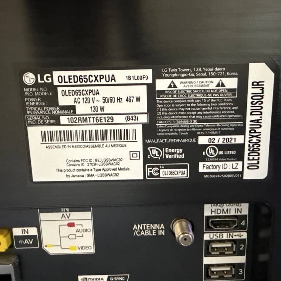 LG OLED65C3PUA TVs Silver Used - Good