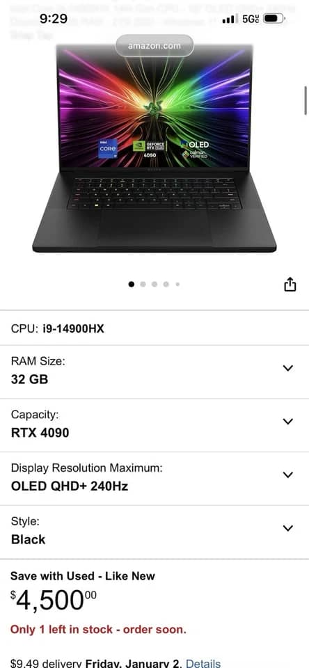 Razer Blade 16 Computers 2TB 64GB New