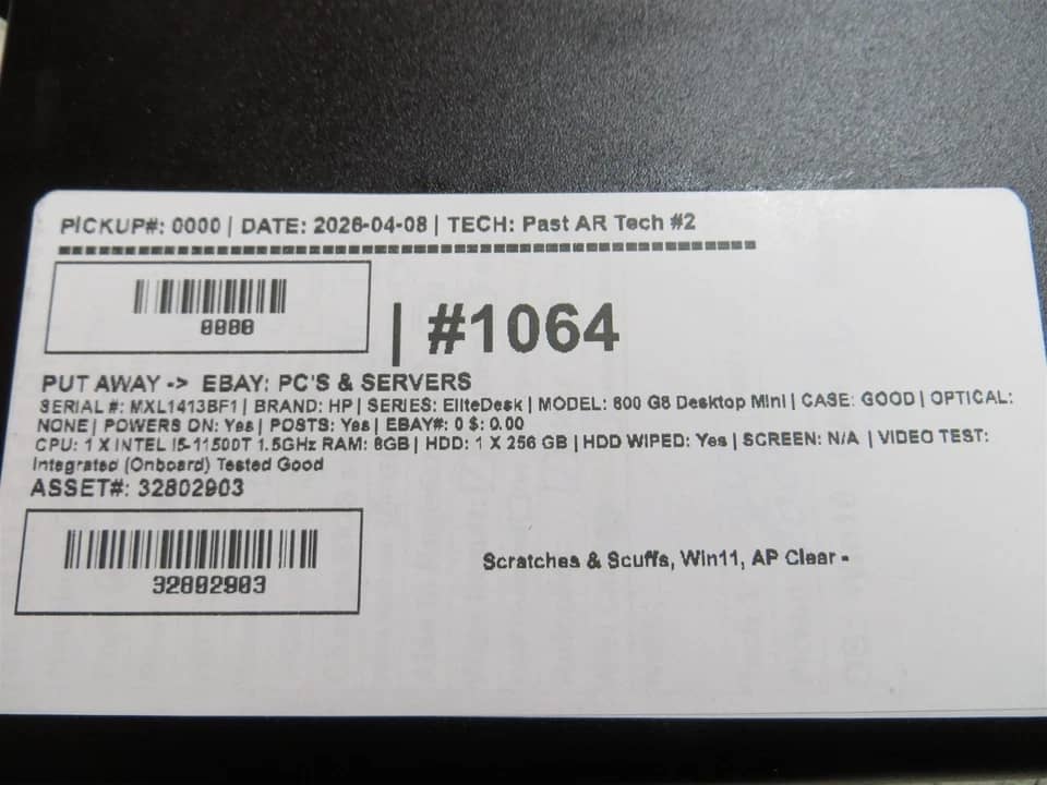 HP EliteDesk 800 G8 Computers 256GB 16GB Refurbished - Acceptable