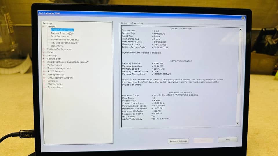Dell Latitude 7285 Computers 256GB 16GB Used - Good