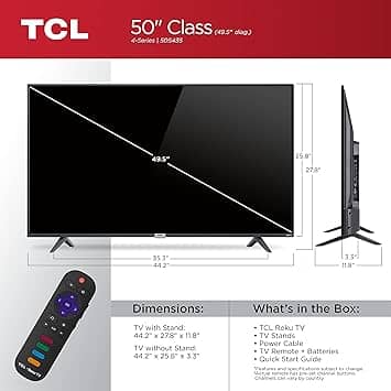 TCL 50s435 TVs Black New