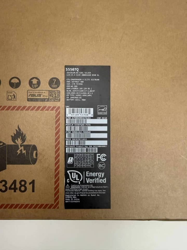 ASUS Vivobook S S5507QAD Computers 1000GB 16GB New