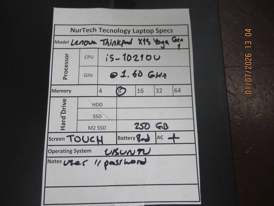 Lenovo ThinkPad X13 Gen 1 Computers 256GB 16GB New