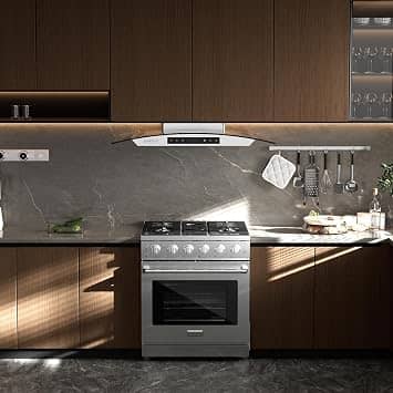 Empava with True Convection, 4.55 Cu. Ft Oven, 18,000 BTU Power Burner Gas Ranges New