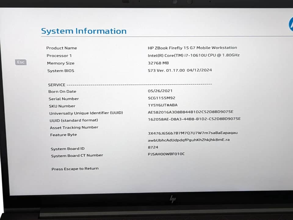 HP ZBook Firefly G7 Computers 1TB 64GB Refurbished - Excellent