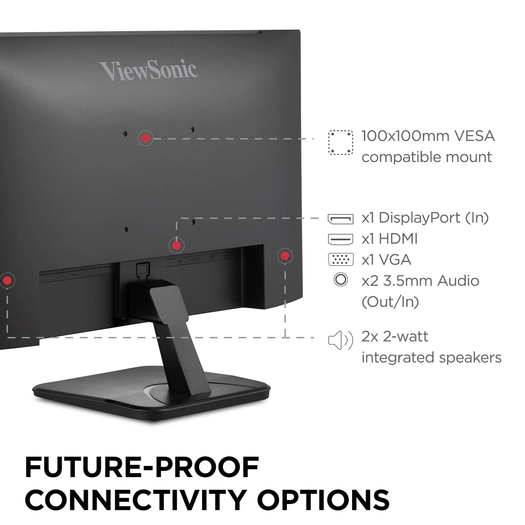 ViewSonic VA2456A-MHD Monitors Black New