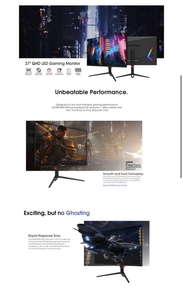 Sceptre E275B Monitors Black New