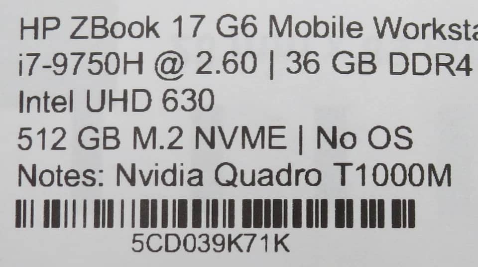 HP ZBook Studio G5 Computers 128GB 4GB Used - Good