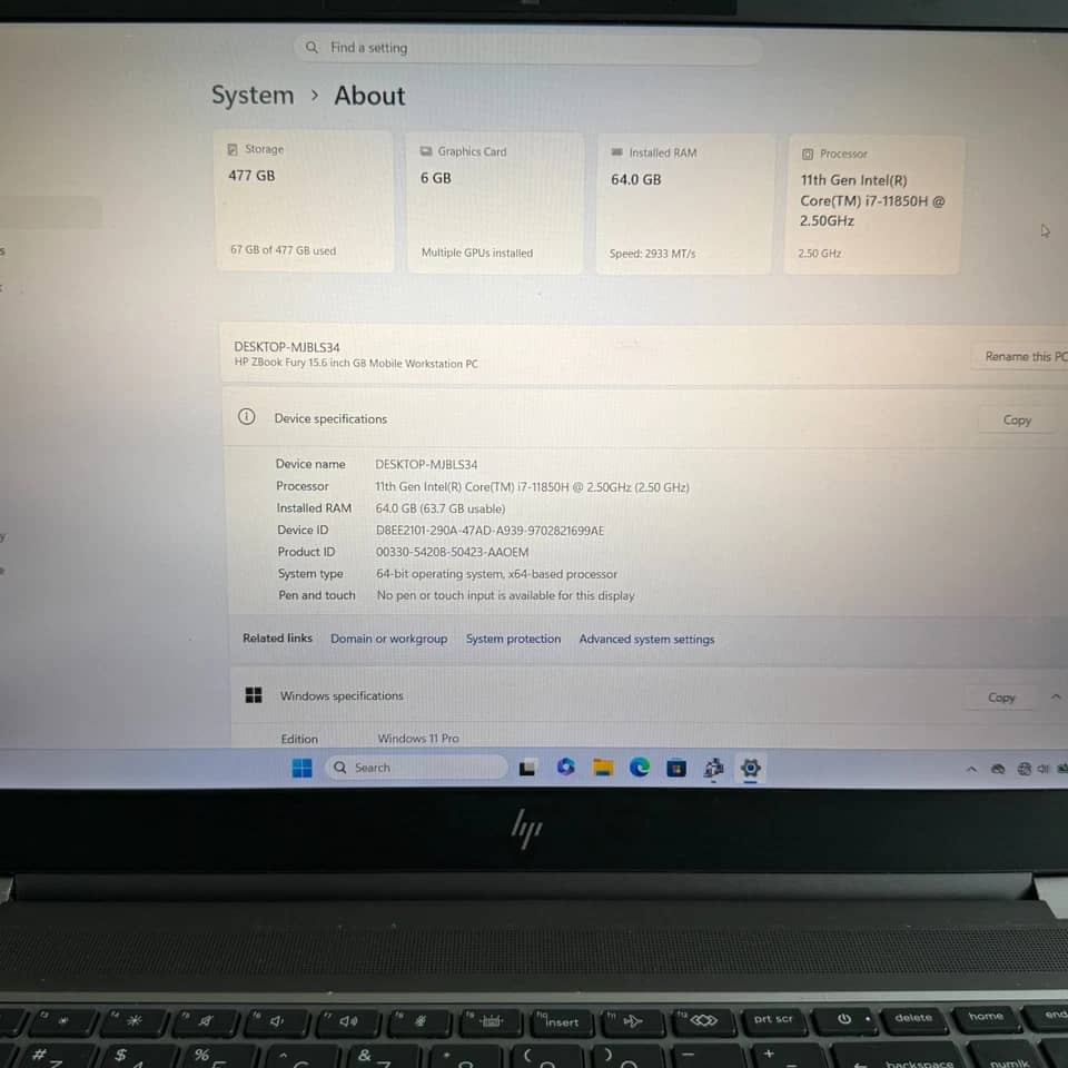 HP ZBook Firefly 15 G8 Computers 128GB 16GB For parts or not working