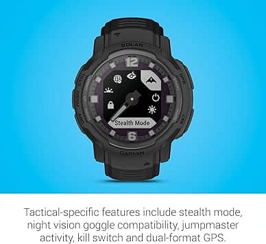 Garmin Instinct Crossover Solar Smartwatches Blue 32mm New