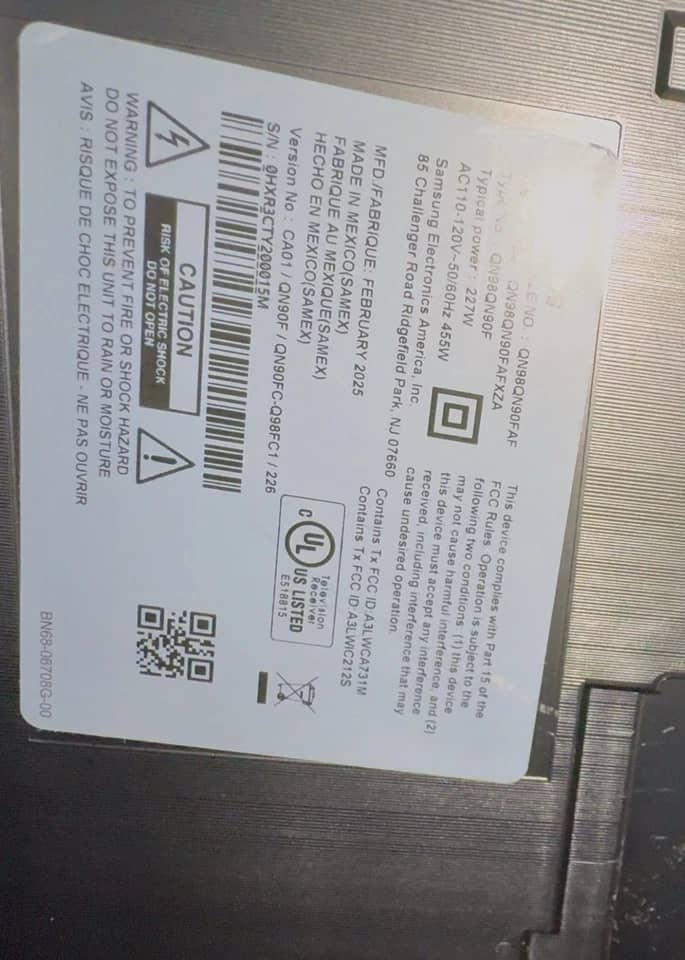 Samsung QN90F TVs 43 inch New