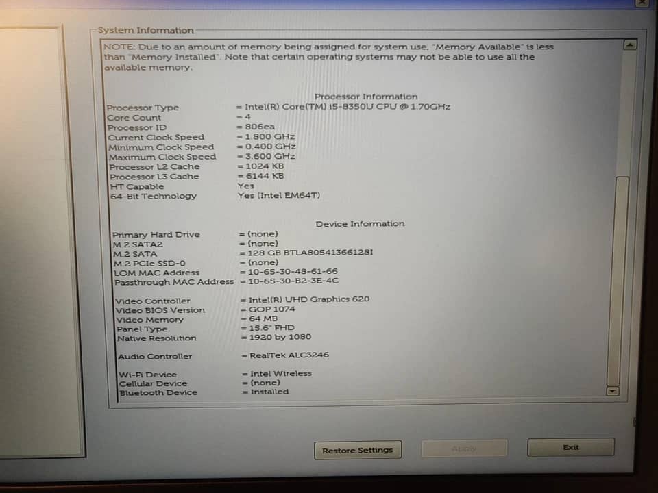 Dell Vostro 5590 Computers 256GB 16GB Refurbished - Acceptable