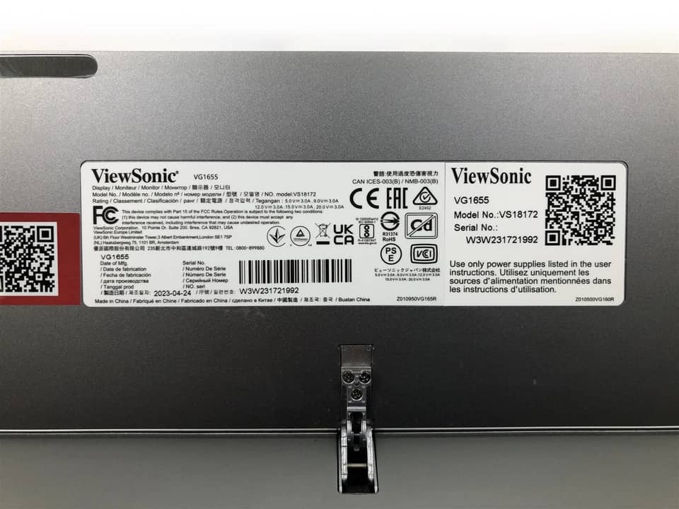ViewSonic VG1655 Monitors New Silver
