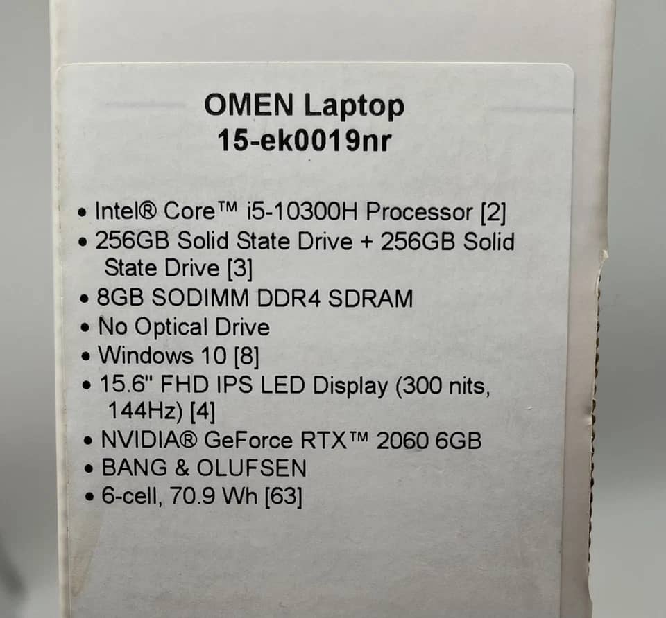 HP OMEN 15 Computers 1TB 16GB New