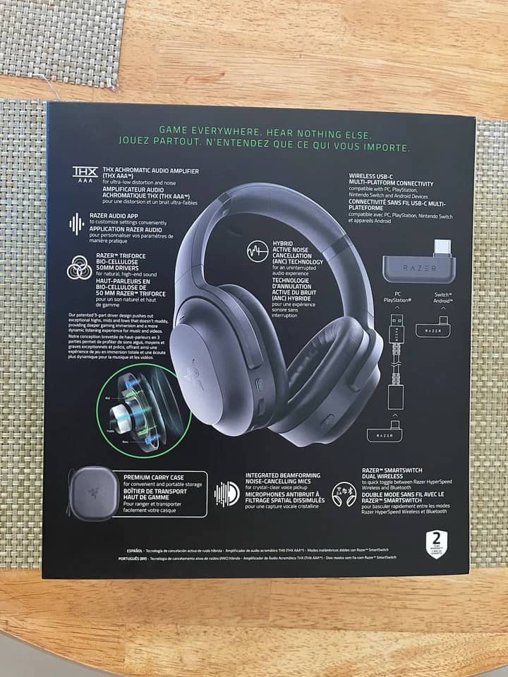 Razer Barracuda Pro Headphones & Earbuds Black Used - Good