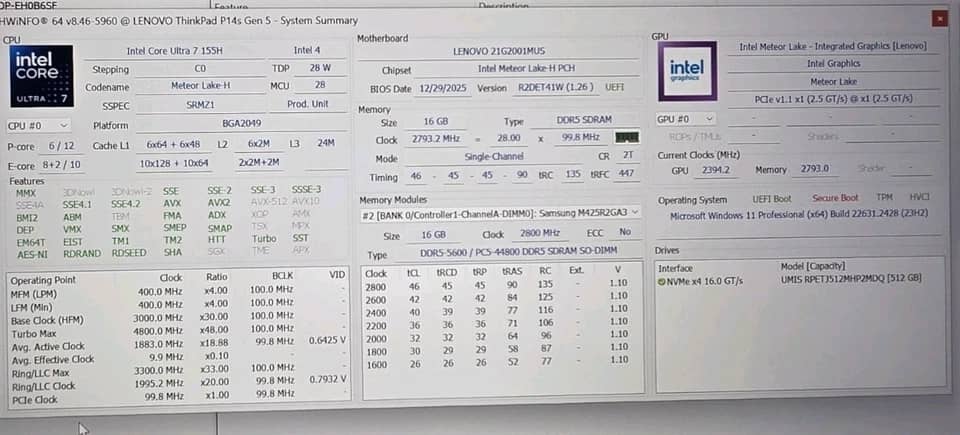 Lenovo 21G2001MUS Computers 512GB 16GB New