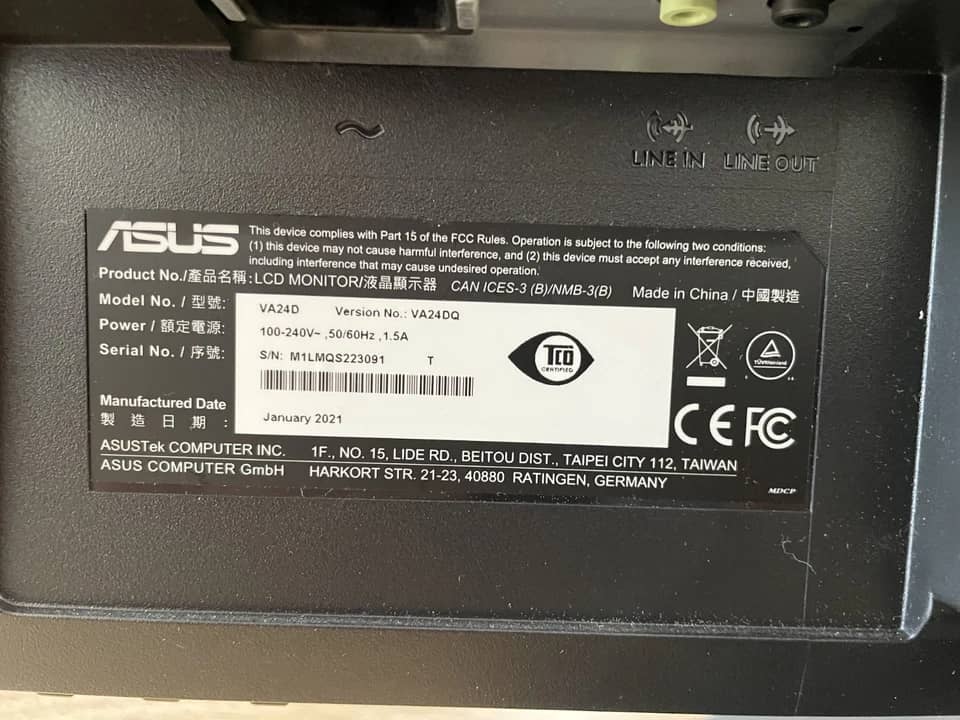 ASUS VA24DQ Monitors New