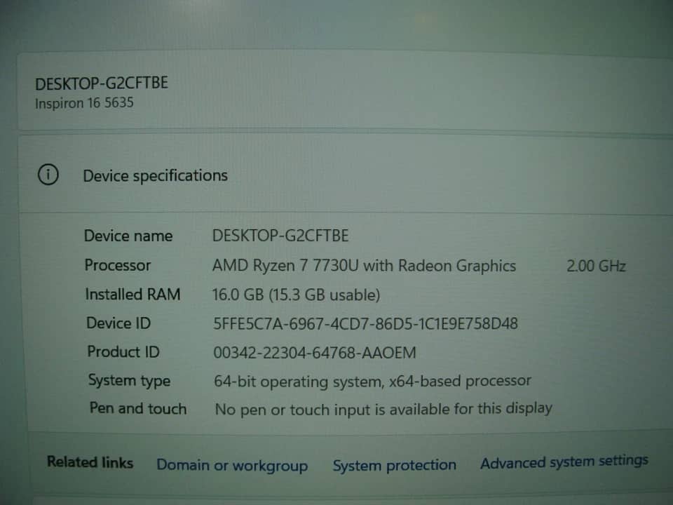 Dell Inspiron 16 5635 Computers 1TB 16GB Used - Good