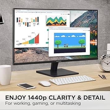 ViewSonic VA2715-2K-MHD Monitors Black New