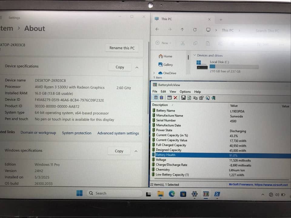 Lenovo 14G3 Computers 256GB 16GB Used - Good