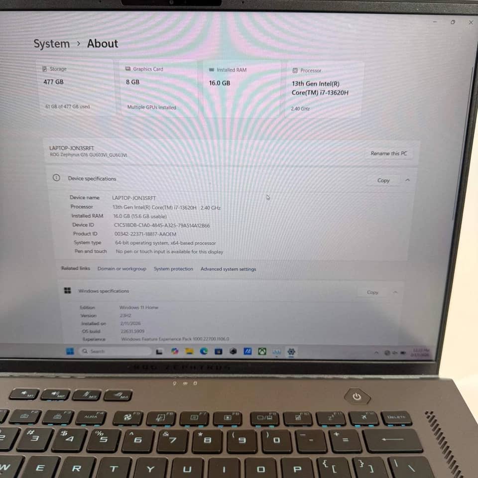 ASUS ROG Zephyrus G16 Computers 1TB 16GB New