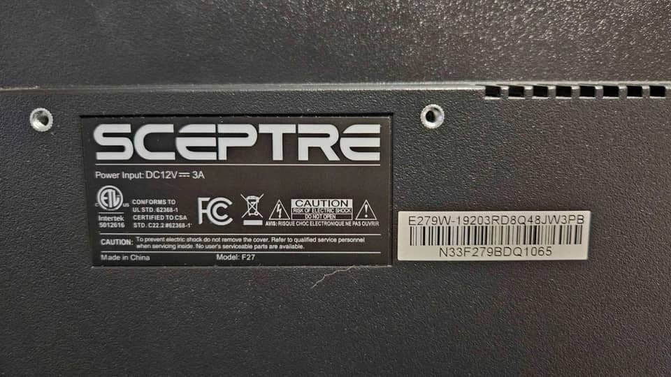 Sceptre E279W Monitors Black New