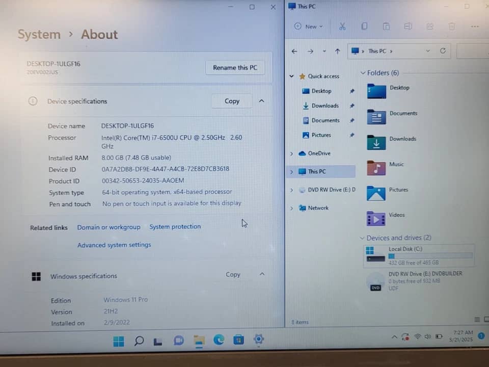 Lenovo ThinkPad E560 Computers 128GB 4GB Used - Good