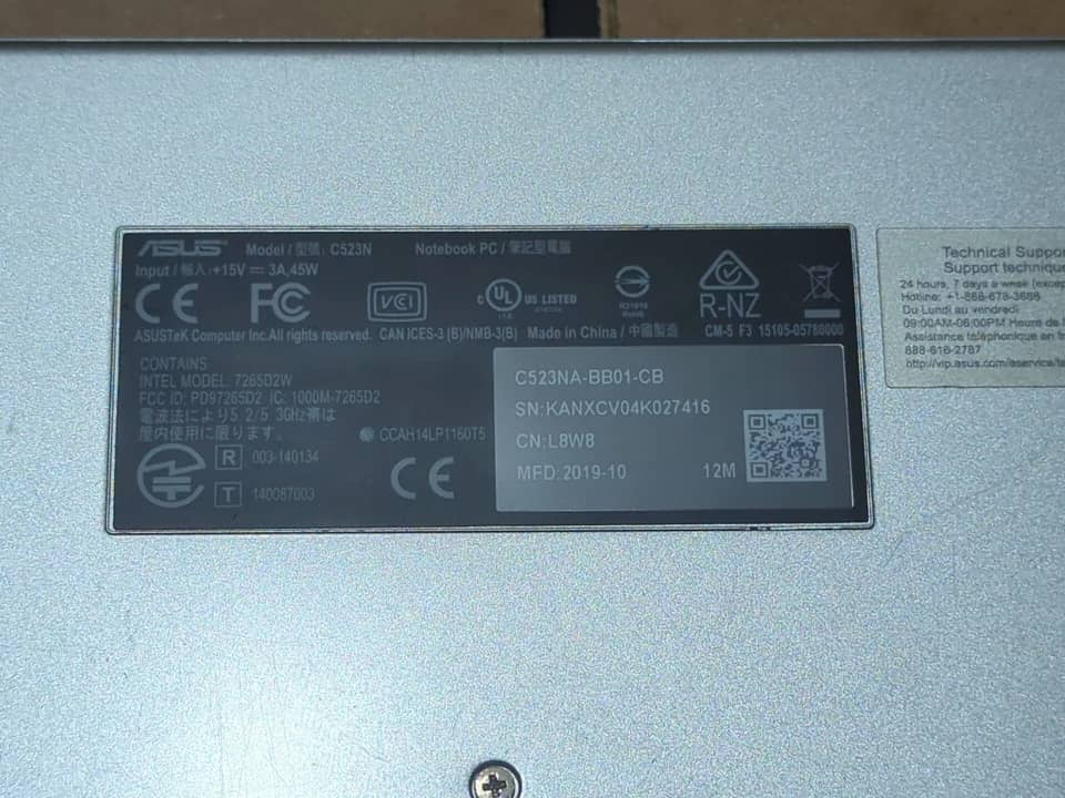 ASUS Chromebook C523 Computers 64GB 4GB New