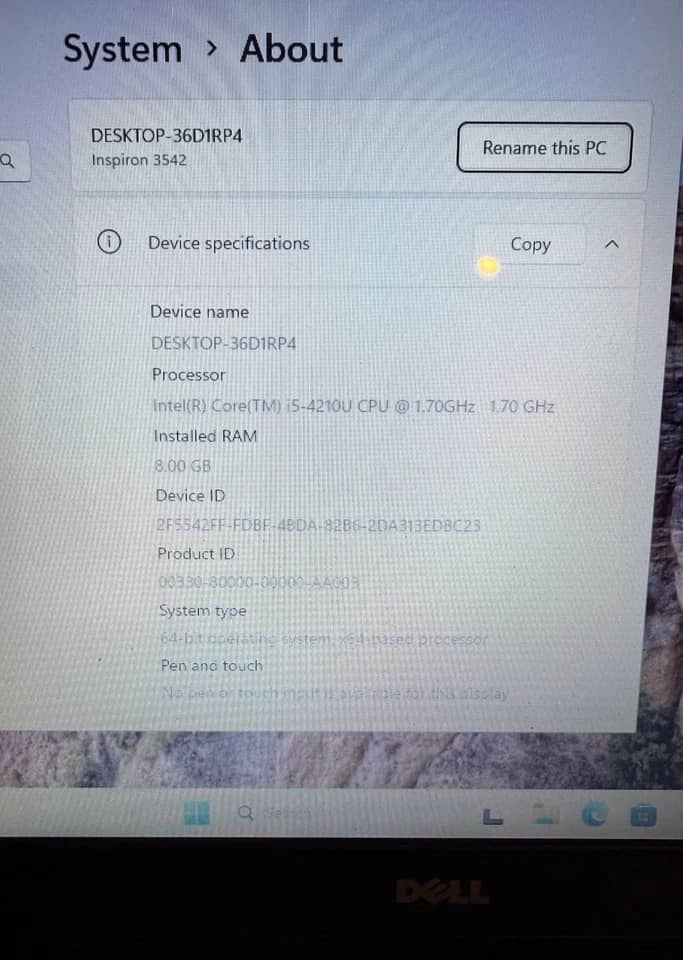 Dell Inspiron 3542 Computers 128GB Used - Good