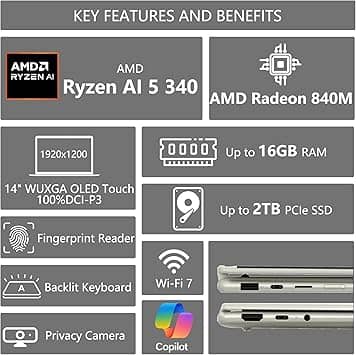 Lenovo Yoga 7 14 AMD Ryzen AI 5 340 Computers 512GB 16GB New