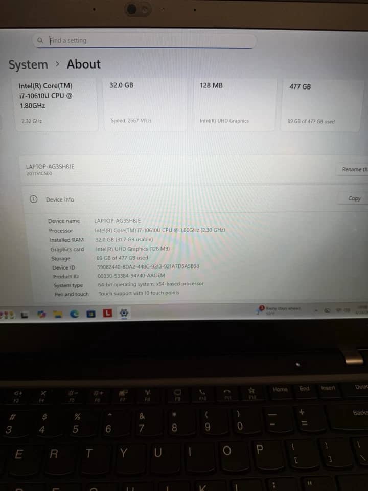 Lenovo ThinkPad T14S Gen 1 Computers 1TB 16GB Refurbished - Excellent