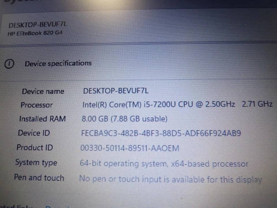HP EliteBook 820 G4 Computers 256GB 16GB Used - Good