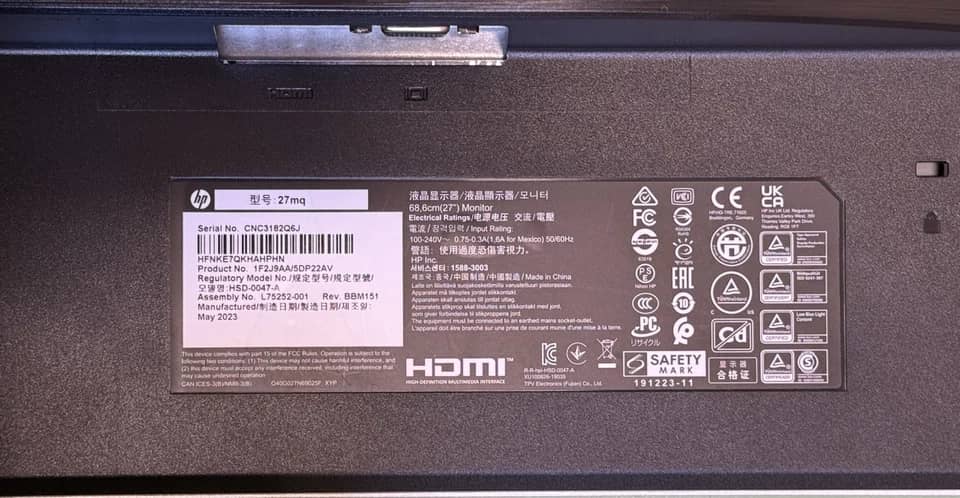 HP 27mq Monitors New