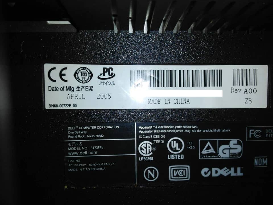 Dell E173FPS Monitors Black Used - Good