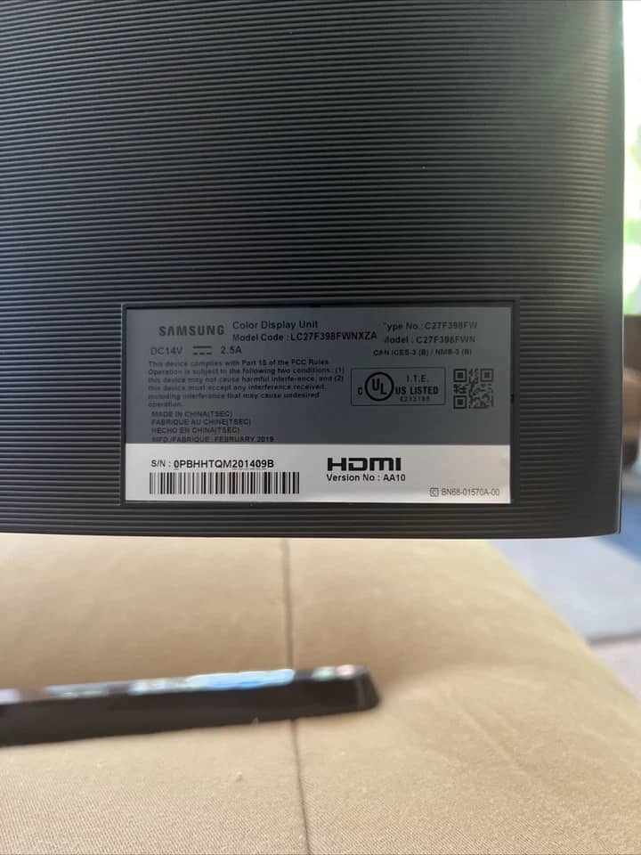 Samsung C27F398 Monitors Used - Good