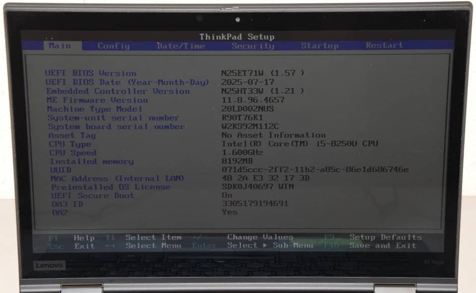 Lenovo ThinkPad X1 Yoga Gen 3 Computers 1TB 16GB Used - Good
