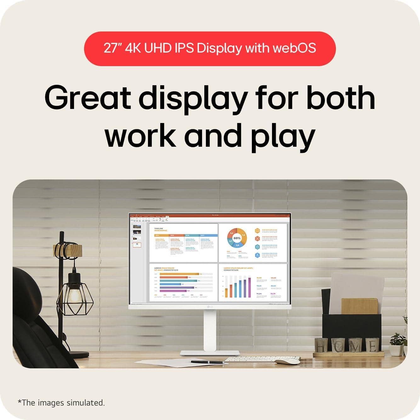 LG 27U730SA Monitors White New