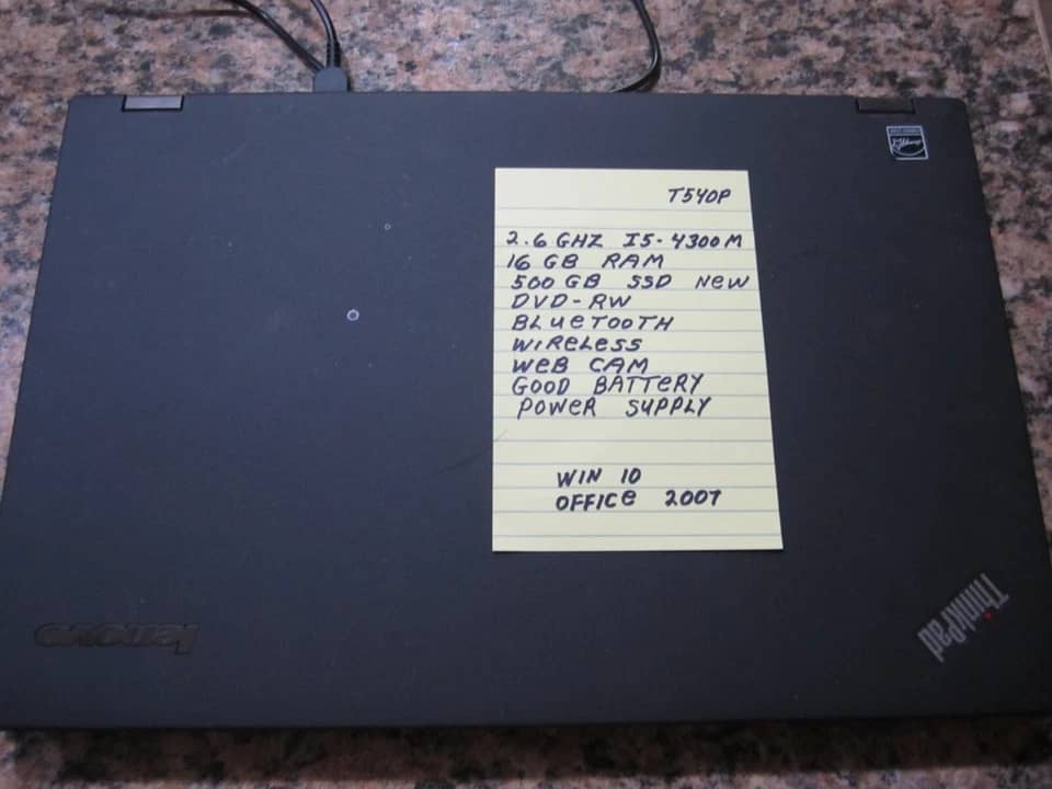 Lenovo ThinkPad T540p Computers 128GB Used - Good