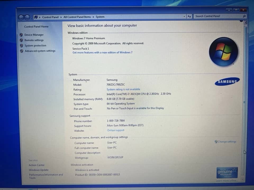 Samsung Notebook 7 Computers 1TB 12GB Open-Box Excellent
