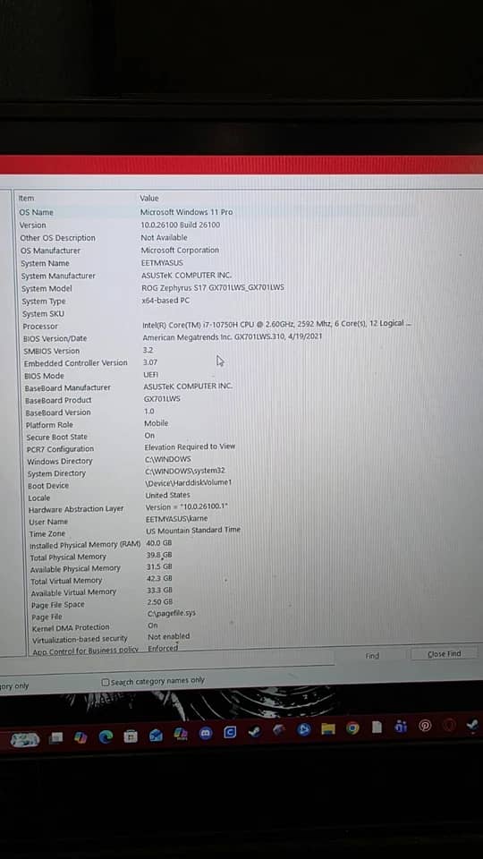 ASUS ROG Zephyrus GX701 Computers Used - Like New