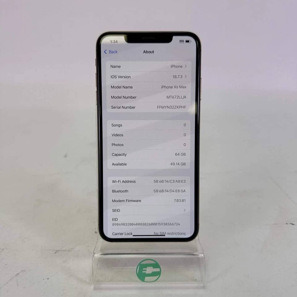 Apple iPhone XS Max Cell Phones Gold AT&T 256GB Refurbished - Excellent