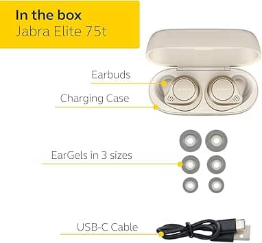 Jabra Elite 75t Headphones & Earbuds Black New