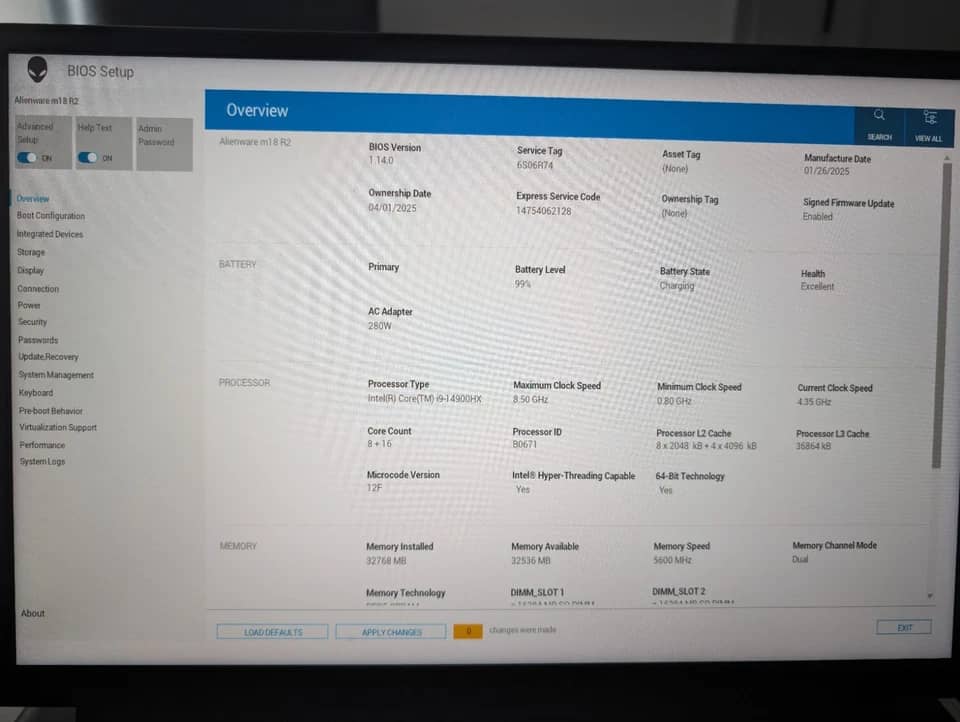 Dell Alienware m18 R2 Computers 1TB 16GB Used - Good