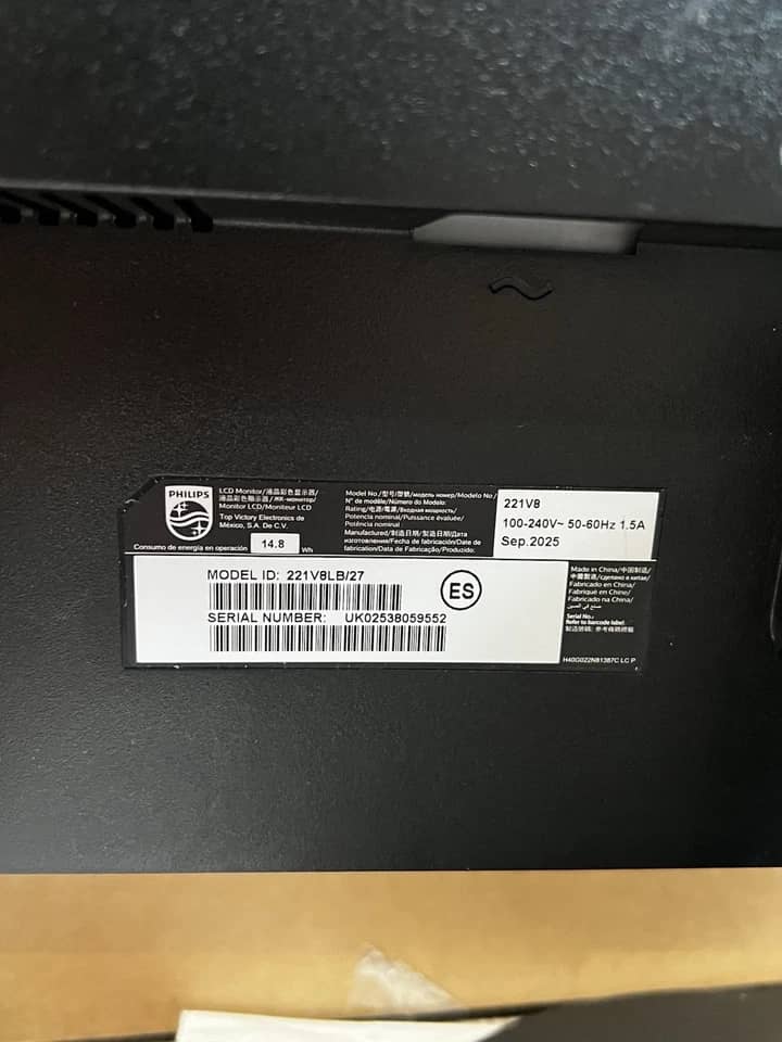 Philips 221V8LB Monitors Black New