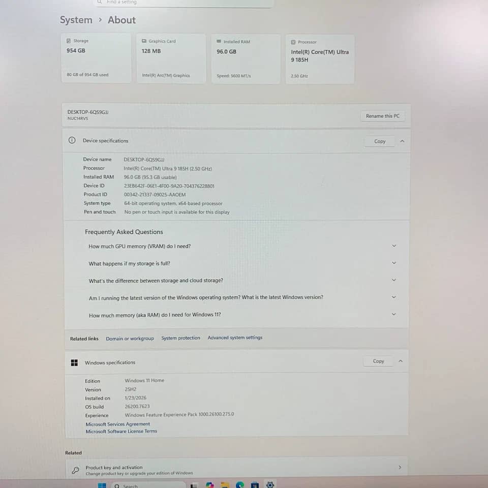 ASUS NUC 14 Pro + Computers 1TB 32GB New