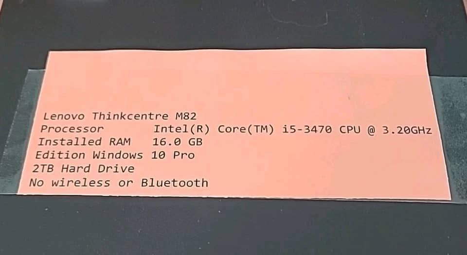 Lenovo ThinkCentre M82 Computers 250GB 8GB Used - Good