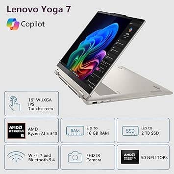Lenovo Yoga 7 16 Ryzen AI 5 Computers 512GB 16GB New